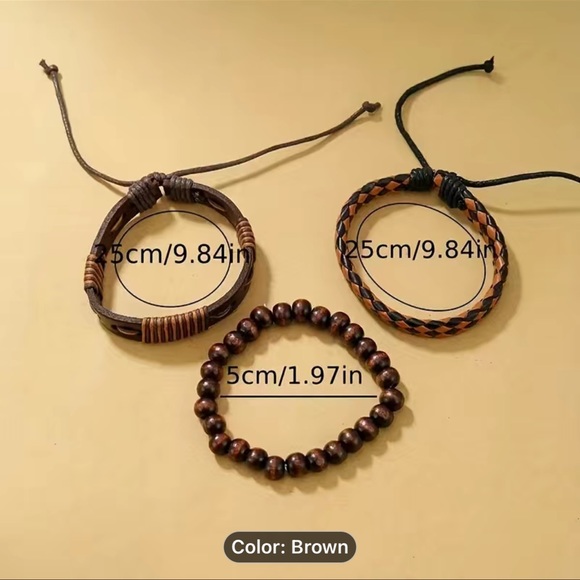 Copy listing 4pcs Men's Fashion Luxury Quartz Watch And Bracelets Set - Picture 3 of 4